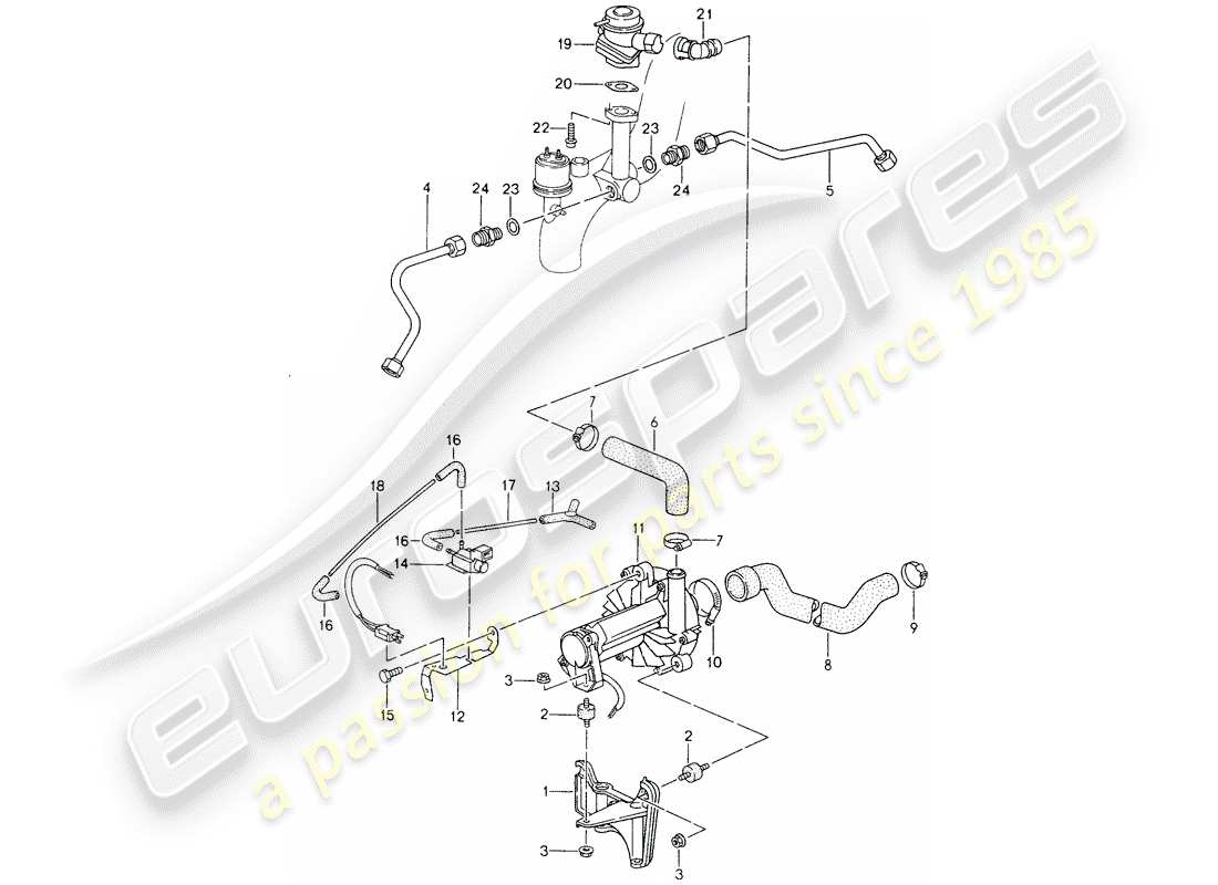 porsche 1994 (993) injection d'air schéma des pièces