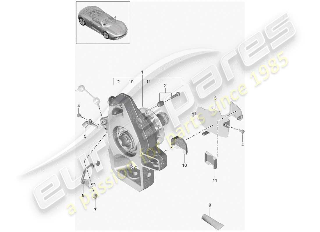 porsche 918 spyder (2015) porte-roue schéma des pièces