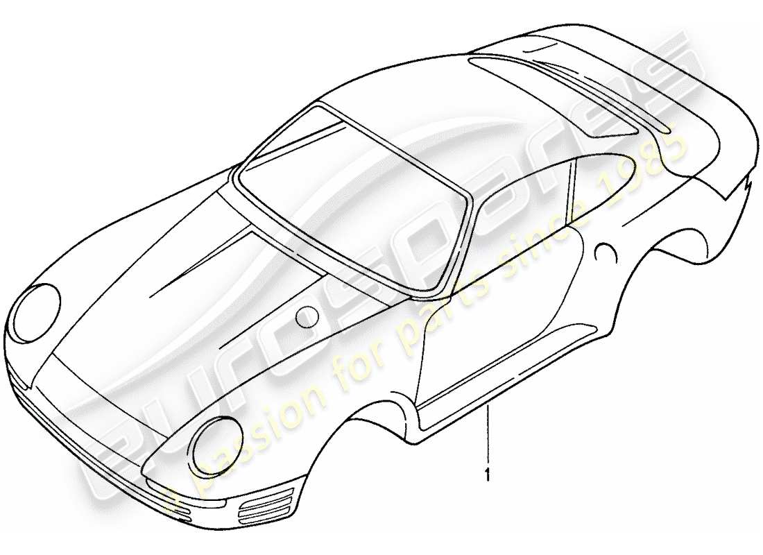 porsche 1988 (959) carrosserie schéma des pièces