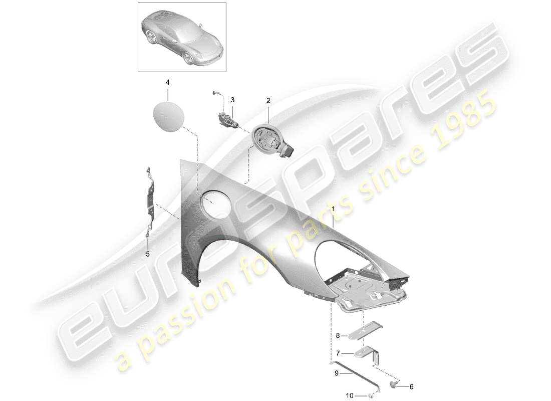 porsche 2015 (991-1) diagramme des pièces fender