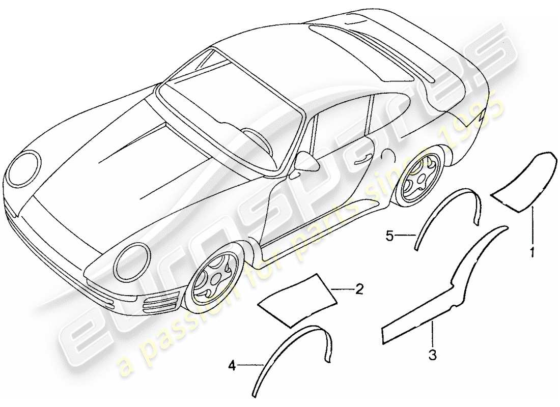 porsche 1987 (959) garde-pierre schéma des pièces