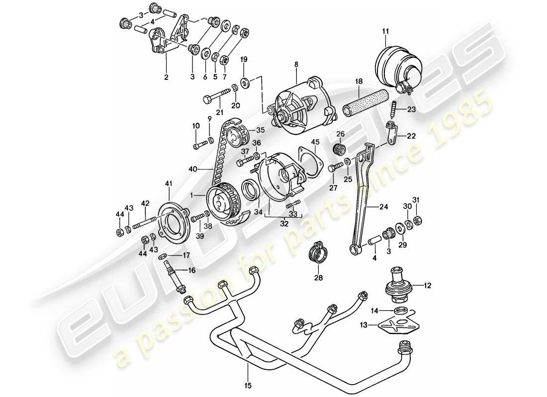 porsche 1987 (911) injection d'air schéma des pièces