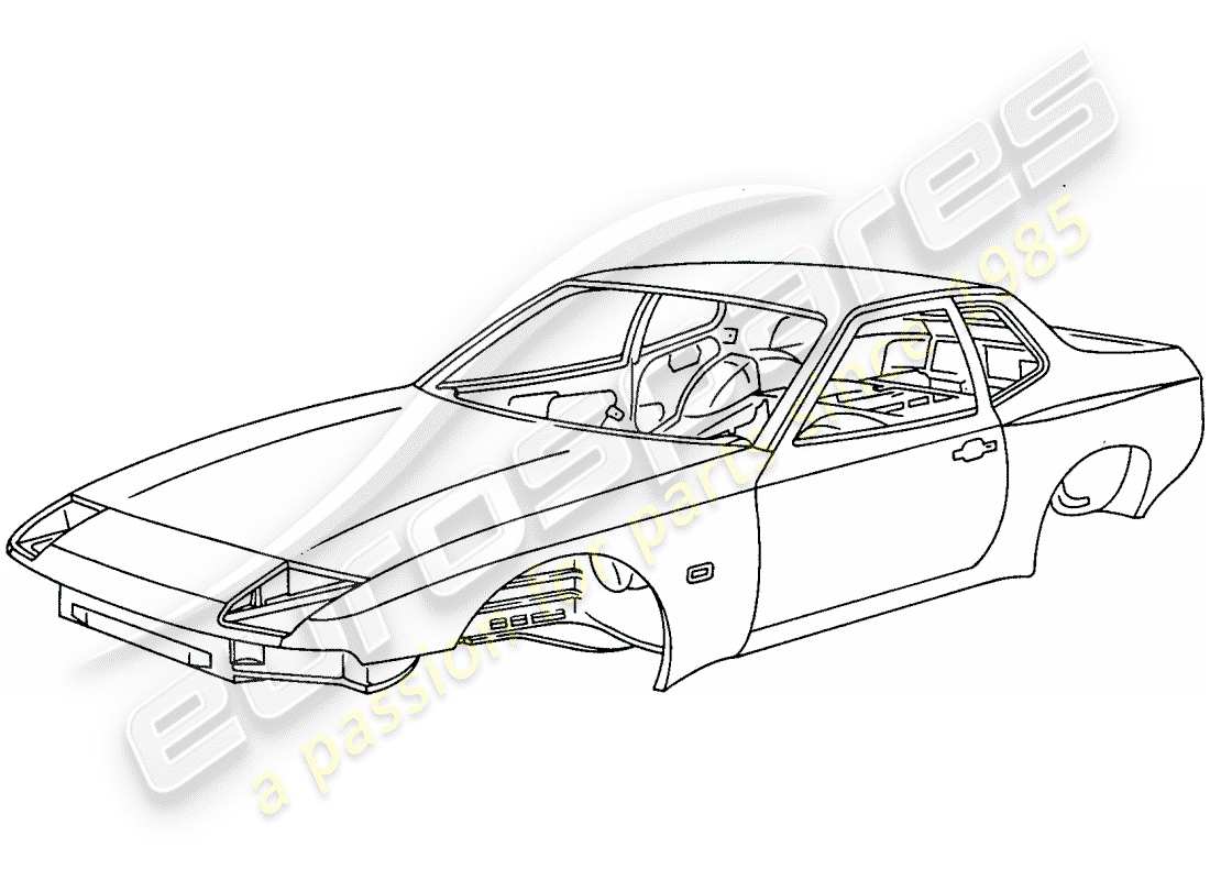porsche 1982 (944) carrosserie - apprêtée - scellée - avec : - protection de sous-caisse - coques peut seulement - uniquement disponible à partir d'actuel - année modèle disponible schéma des pièces