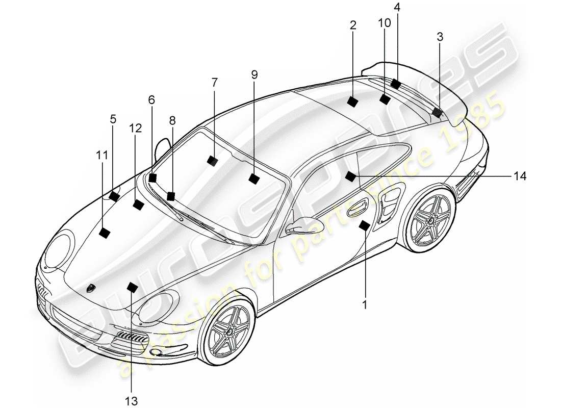 porsche 2009 997-2 turbo / gt2 signes/avis schéma des pièces