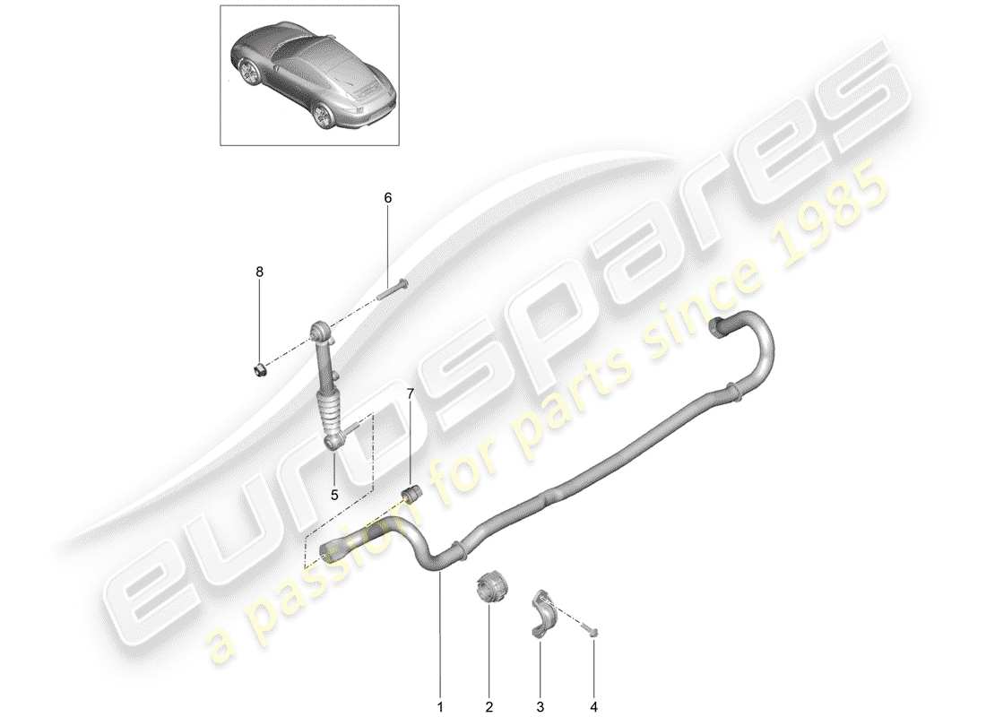 porsche 2012 (991-1) stabilisateur schéma des pièces