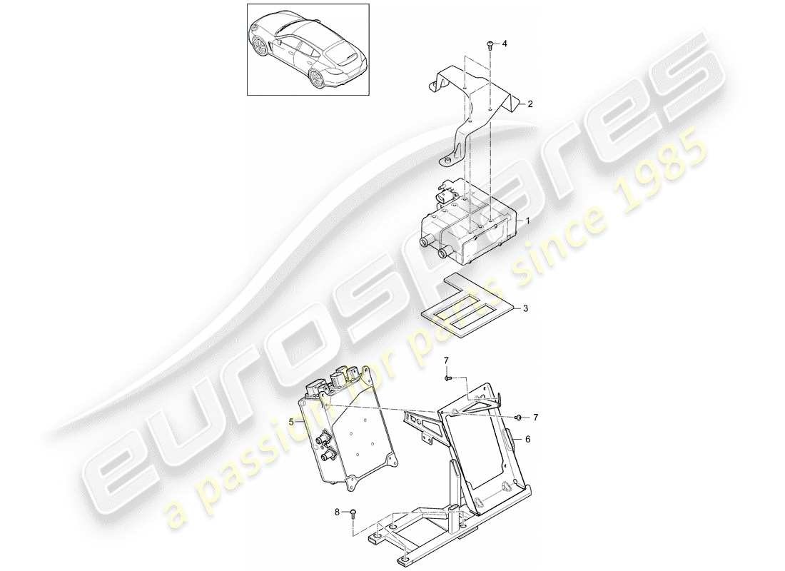 porsche 2011 (panamera 970) chauffage schéma des pièces