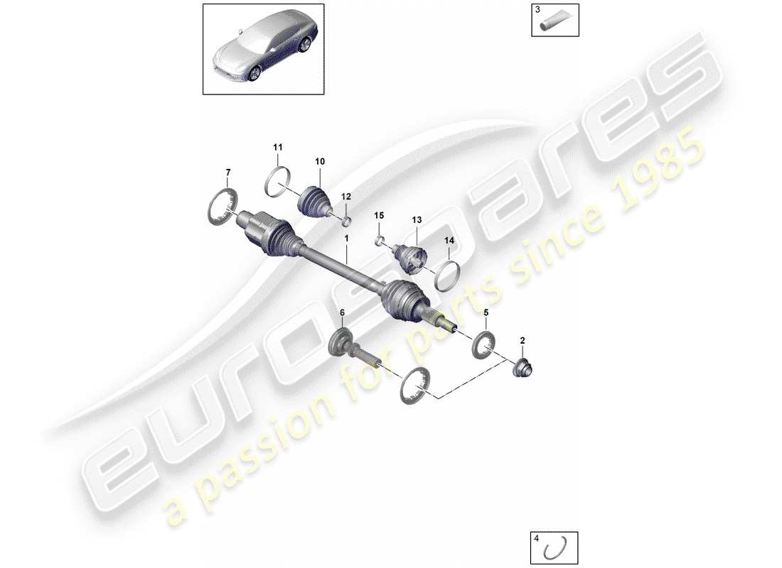 porsche 2020 (panamera 971-1) arbre de transmission schéma des pièces