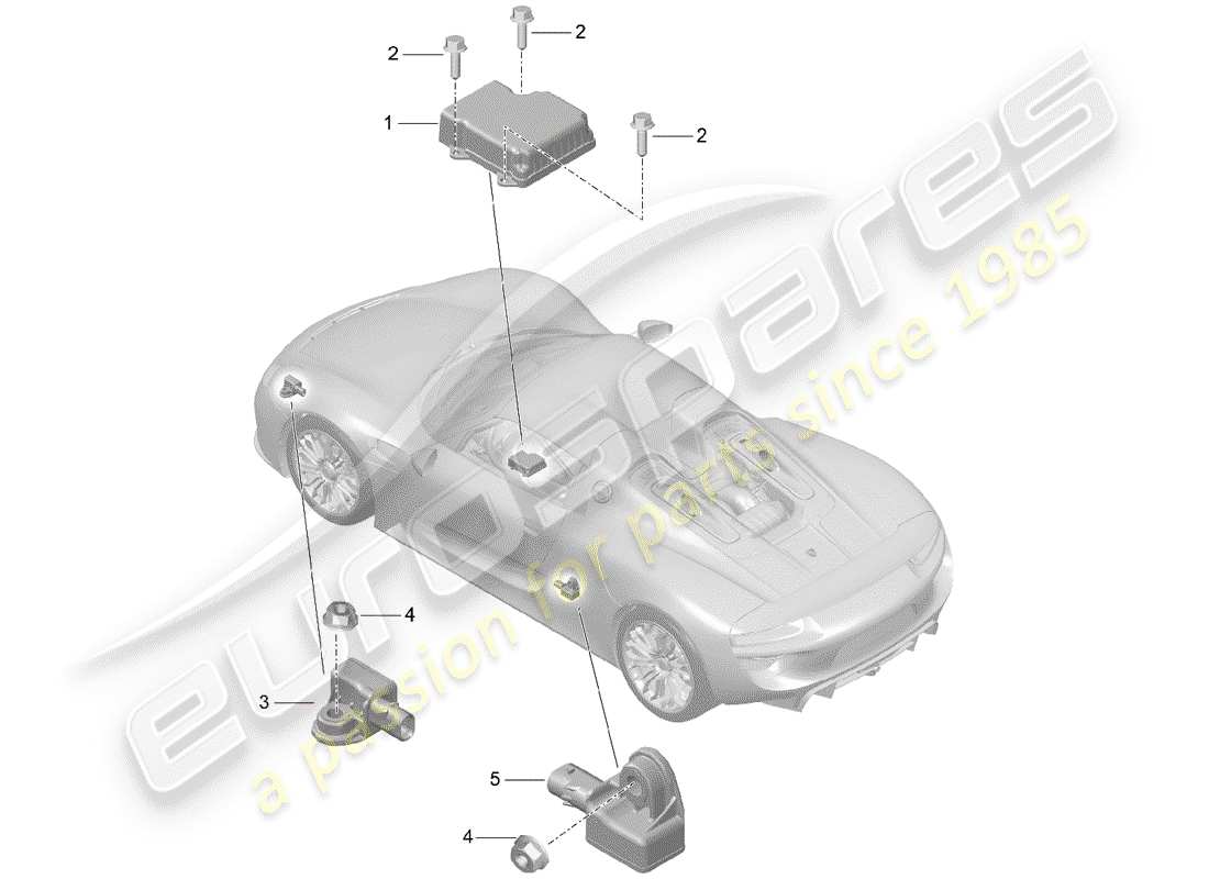 porsche 2015 (918 spyder) module de commande électronique schéma des pièces