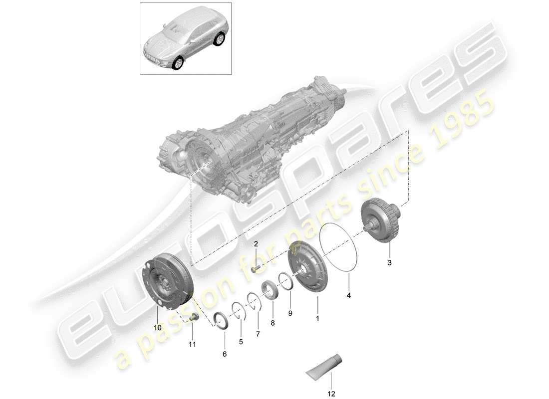 porsche 2016 (macan) embrayage schéma des pièces