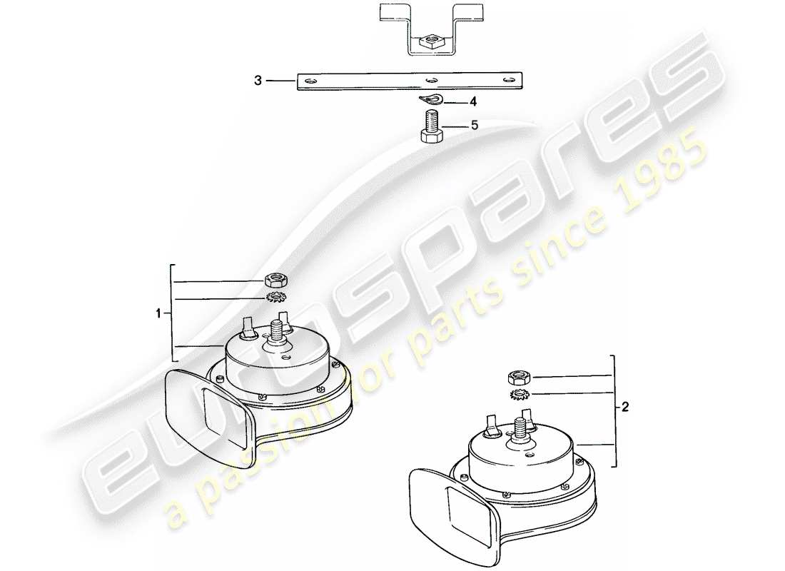 porsche 1984 (944) diagramme des pièces du klaxon