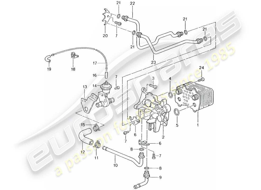 porsche 2004 (996) tiptronic - - refroidisseur d'huile à engrenages - conduite de pression d'huile pour - refroidissement de l'huile à engrenages - d >> - mj 2001 schéma des pièces