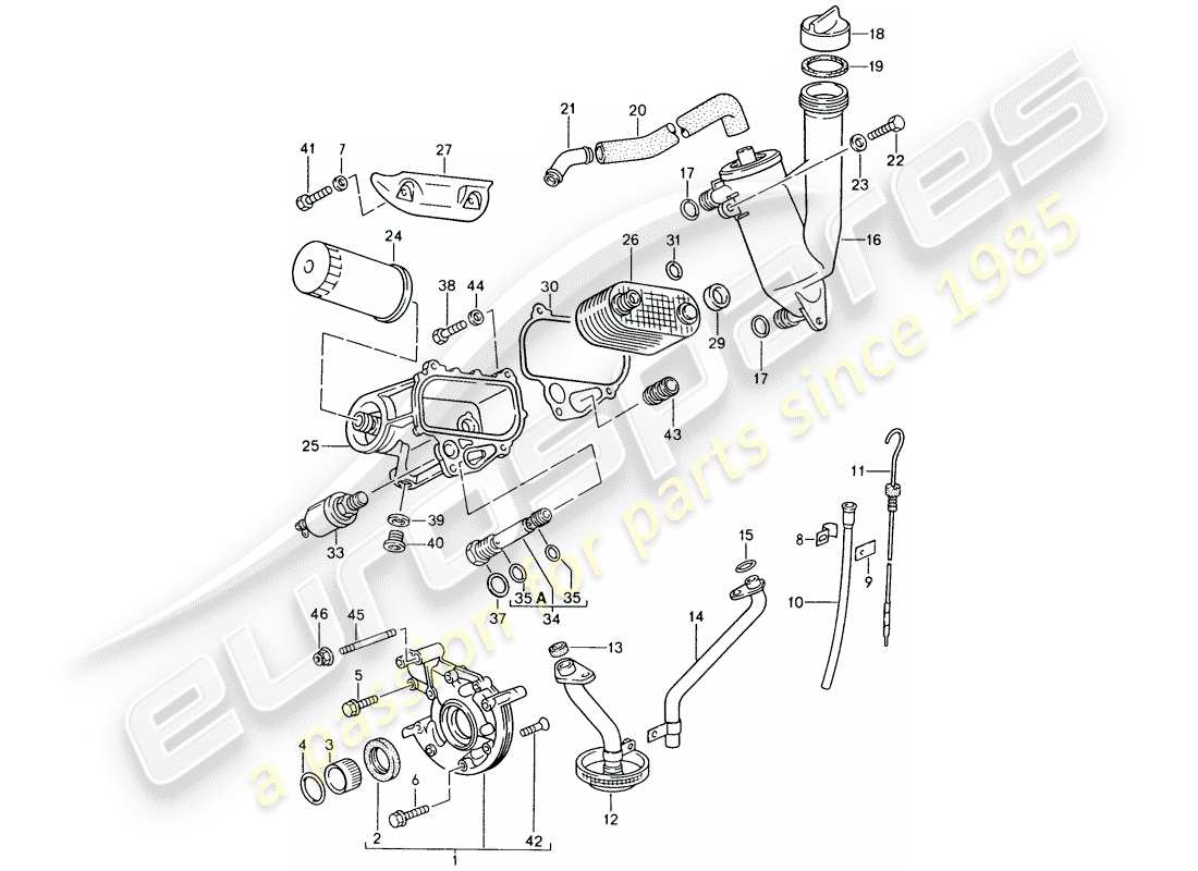 porsche 1982 (944) lubrification moteur - attention - informations techniques - gruppe 1 - nr. 6/84 diagramme de pièce
