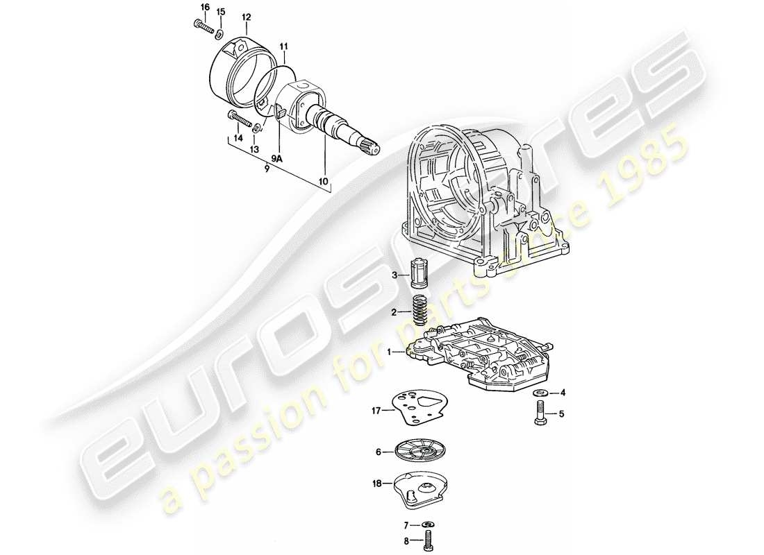 porsche 1979 (924) corps de soupape - crépine d'huile - régulateur - transmission automatique