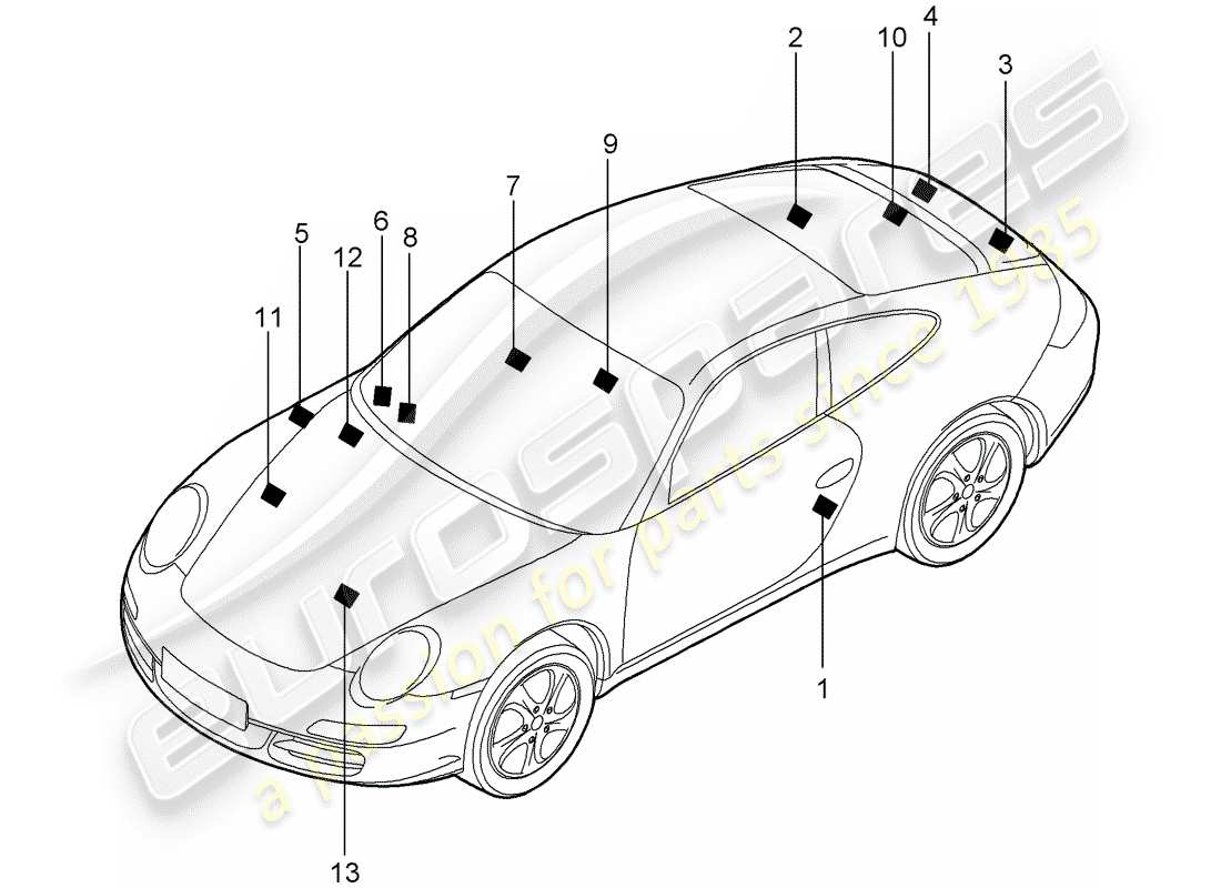 porsche 2012 (997-2) signes/avis schéma des pièces