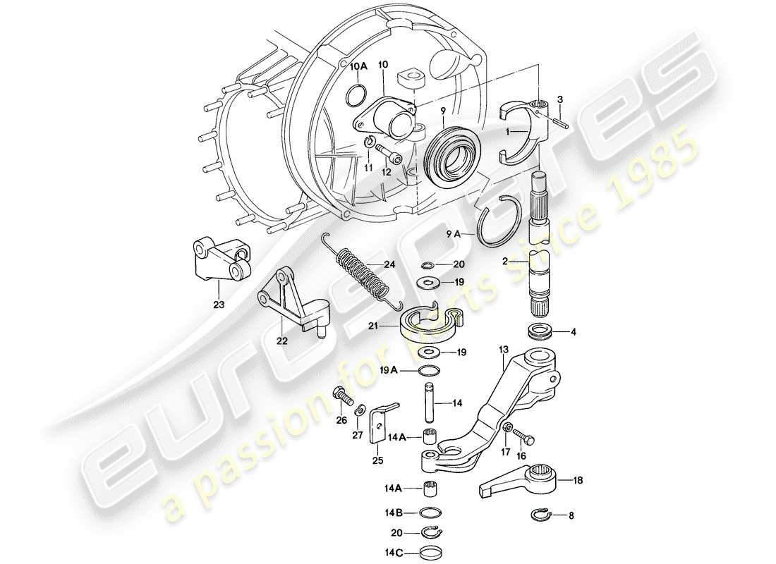 porsche 1985 (911) débrayage schéma des pièces
