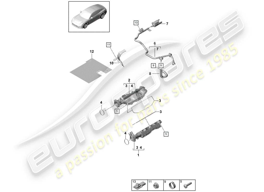 porsche 2017 (panamera 971-1) diagramme des pièces du tuyau d'admission
