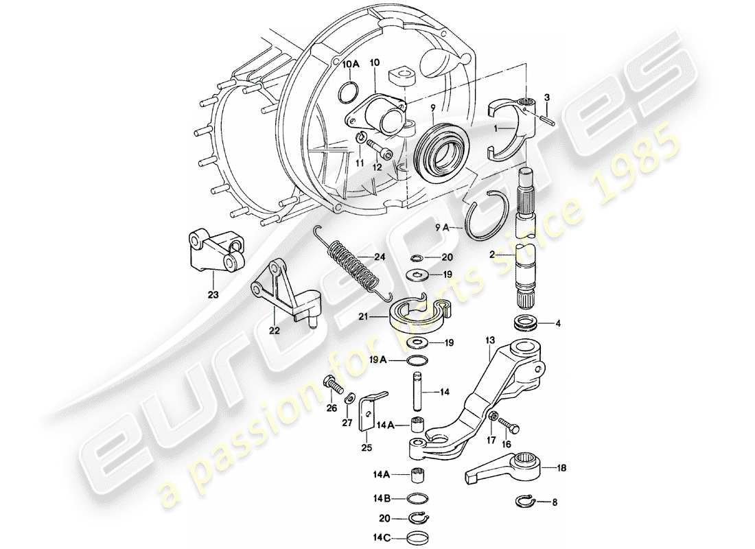 porsche 1982 (911) débrayage schéma des pièces