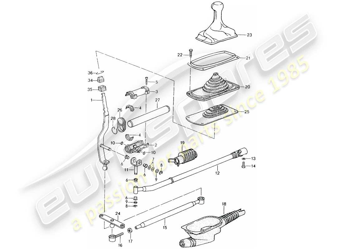 porsche 1994 (964) contrôle des transmissions schéma des pièces