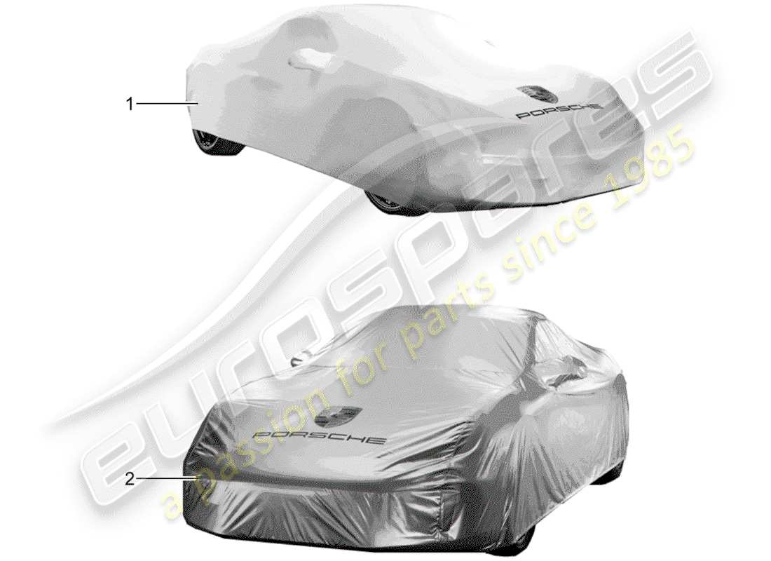 porsche 2018 (tequipment 98x/99x) couverture diagramme de pièce