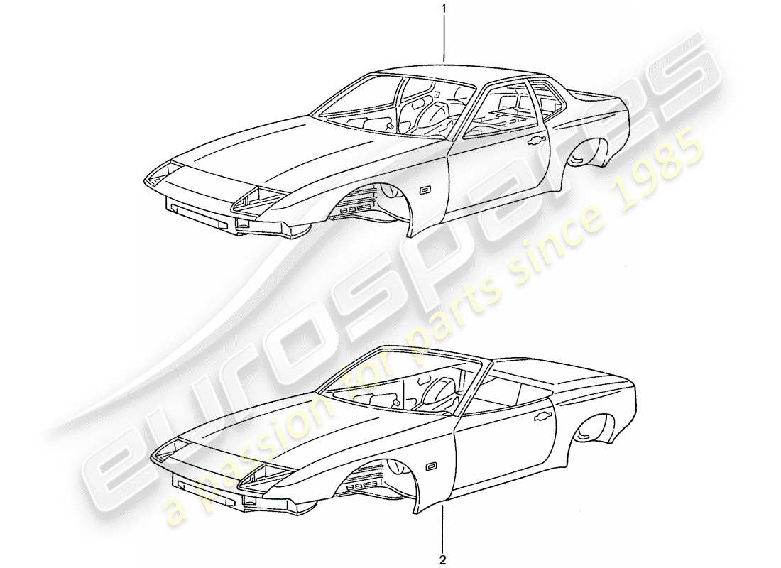 porsche 944 (1990) carrosserie diagramme de pièce