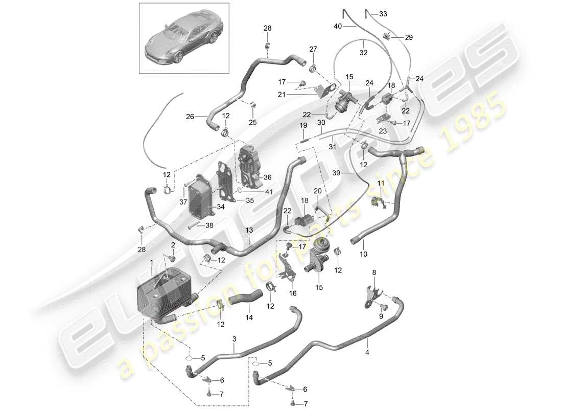 porsche 991 turbo (2017) -pdk-diagramme des pièces
