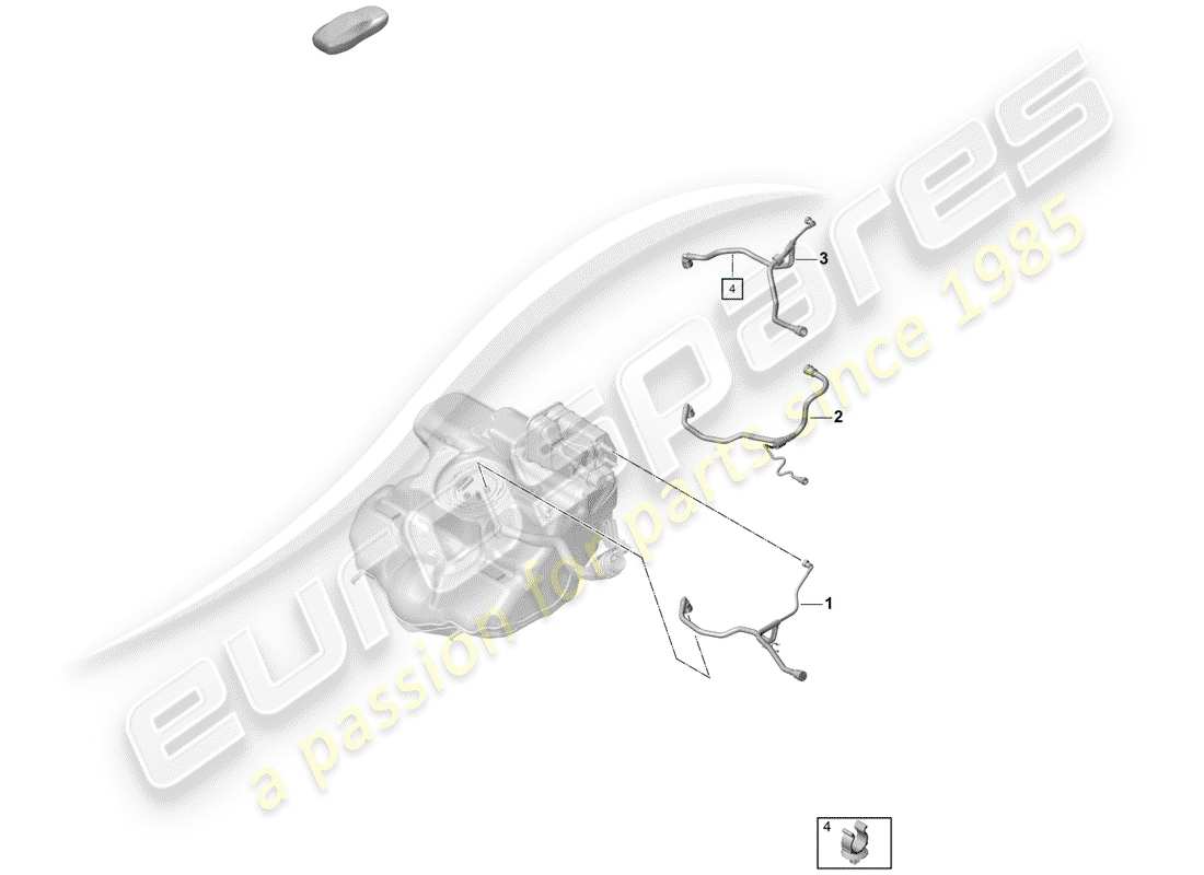 porsche 2019 (718 boxster spyder) ligne de reniflard schéma des pièces