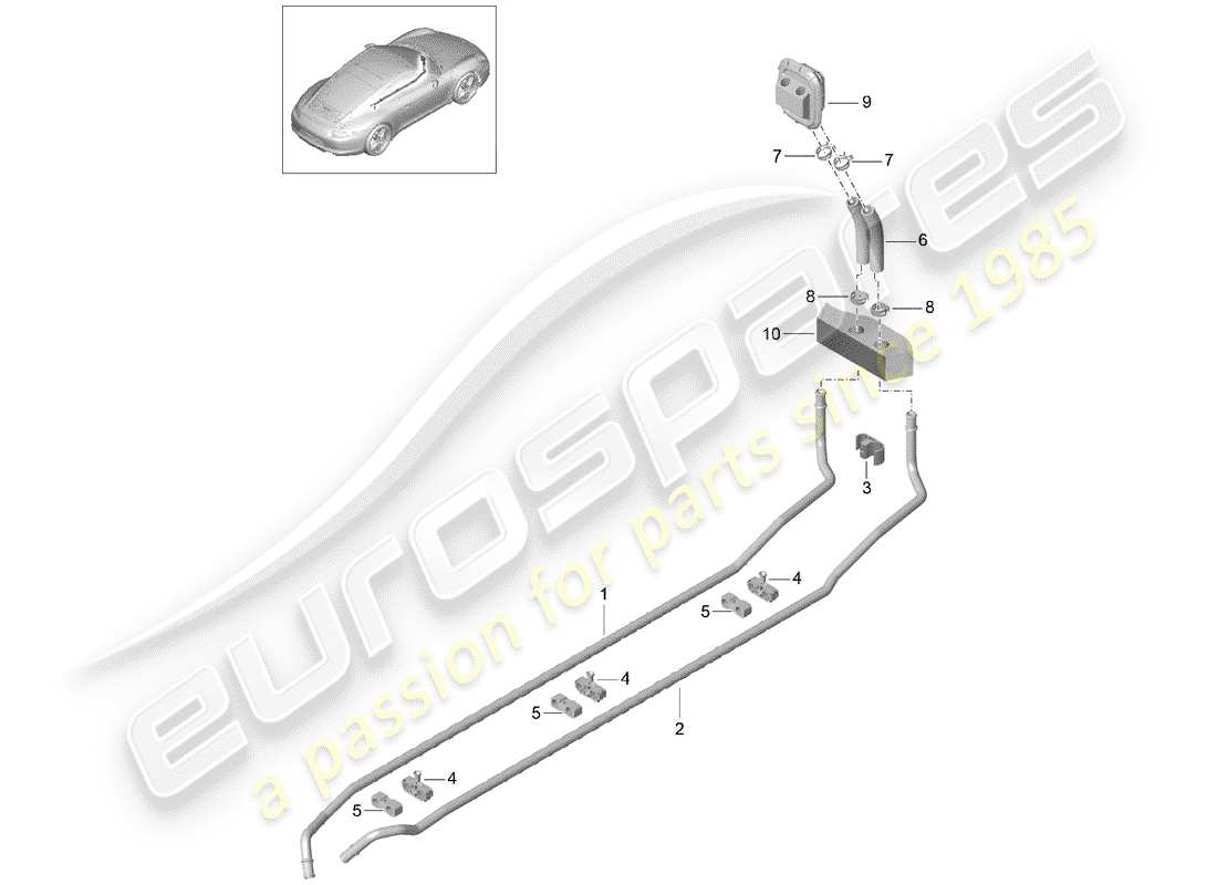 porsche 2013 (991-1) chauffage schéma des pièces