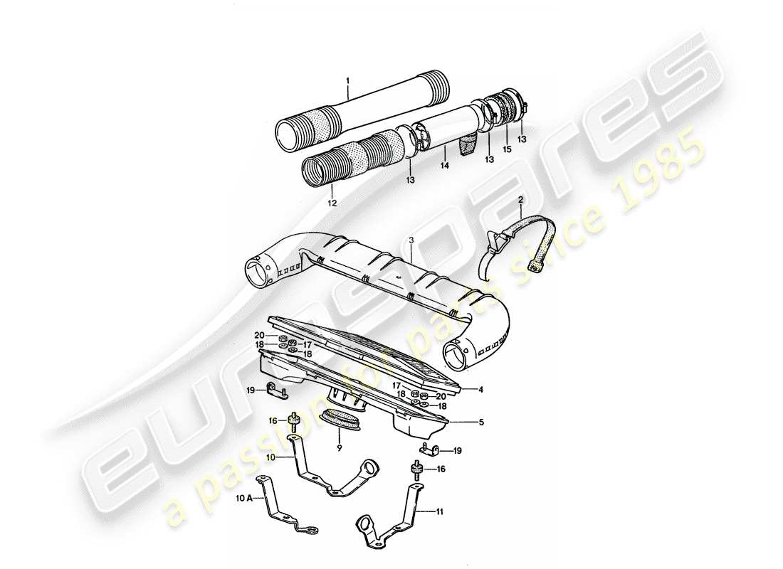 porsche 1994 (928) filtre à air - lh-jetronic schéma des pièces