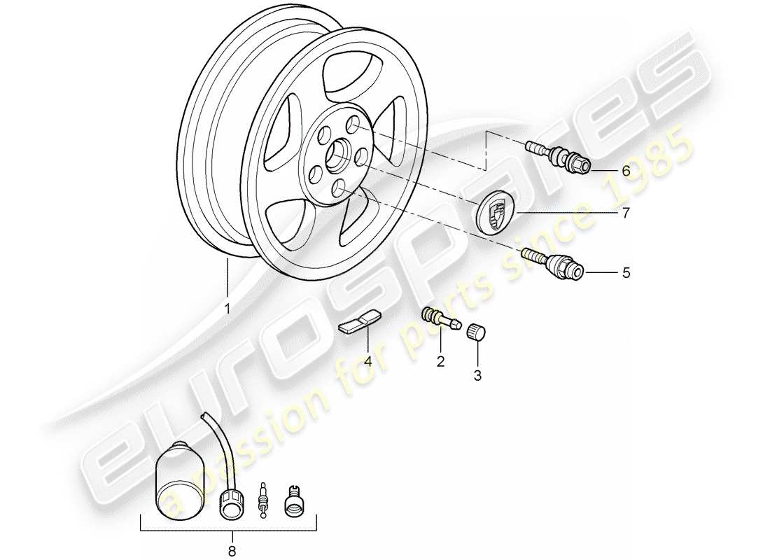 porsche 2009 997-2 turbo / gt2 roues schéma des pièces