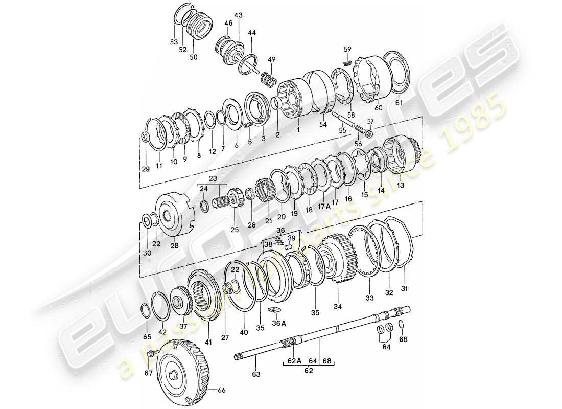 porsche 1990 (944) commande de transmission - pour - transmission automatique - d >> - mj 1989 schéma des pièces