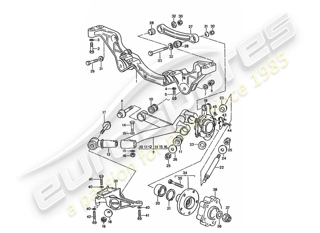 porsche 1995 (928) essieu arrière schéma des pièces