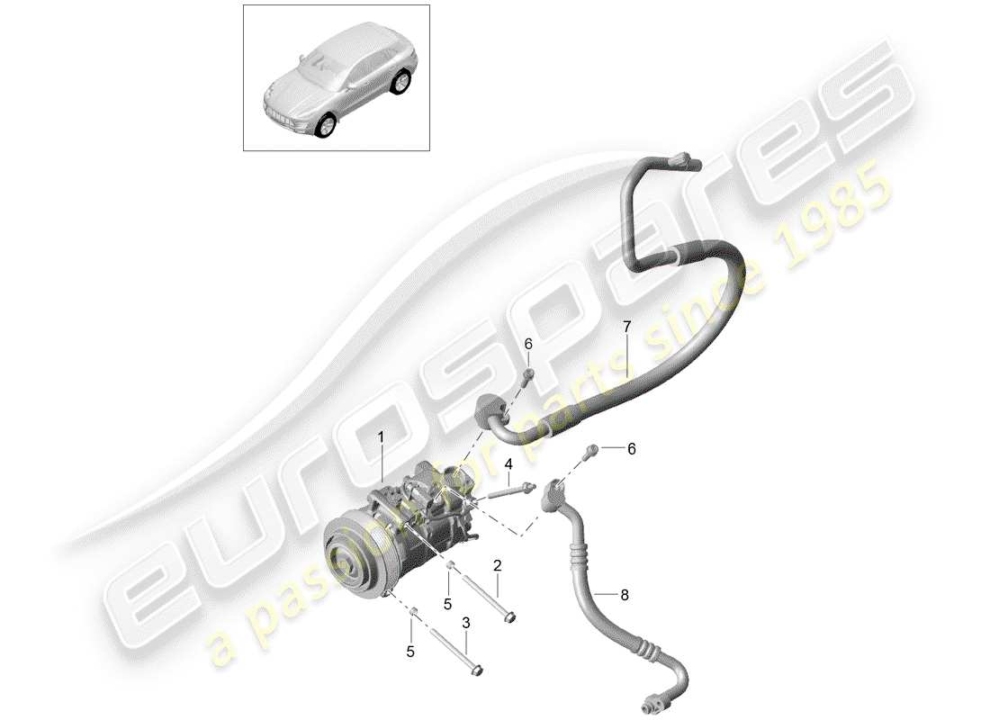 porsche 2016 (macan) compresseur schéma des pièces