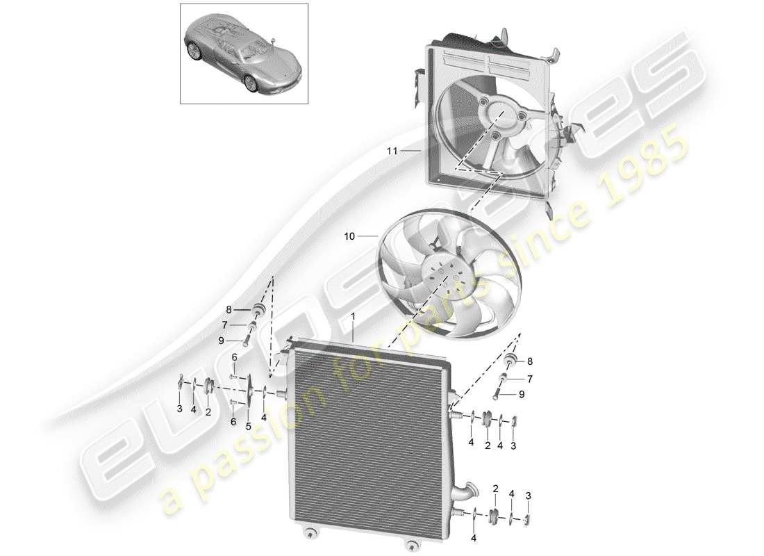 porsche 918 spyder (2015) lubrification du moteur schéma des pièces
