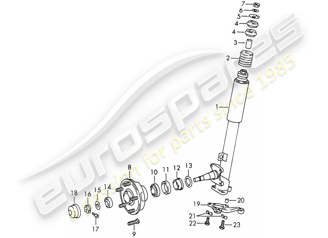 porsche 1966 (911/912) amortisseur - lubrifiants - d >> - mj 1968 schéma des pièces