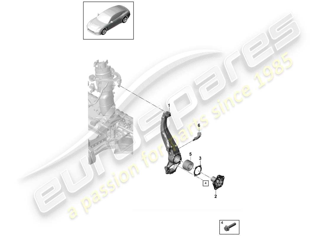 porsche 2020 (panamera 971-1) support de roue schéma des pièces