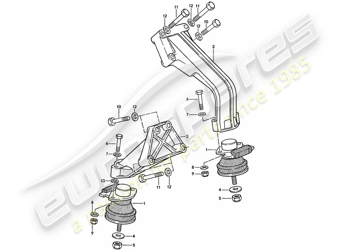 porsche 1986 (944) suspension du moteur schéma des pièces