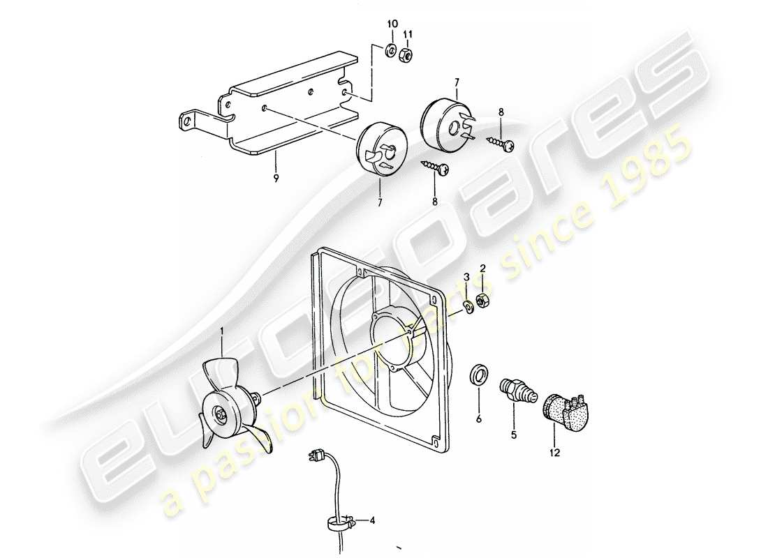 porsche 1986 (944) ventilateur électrique schéma des pièces