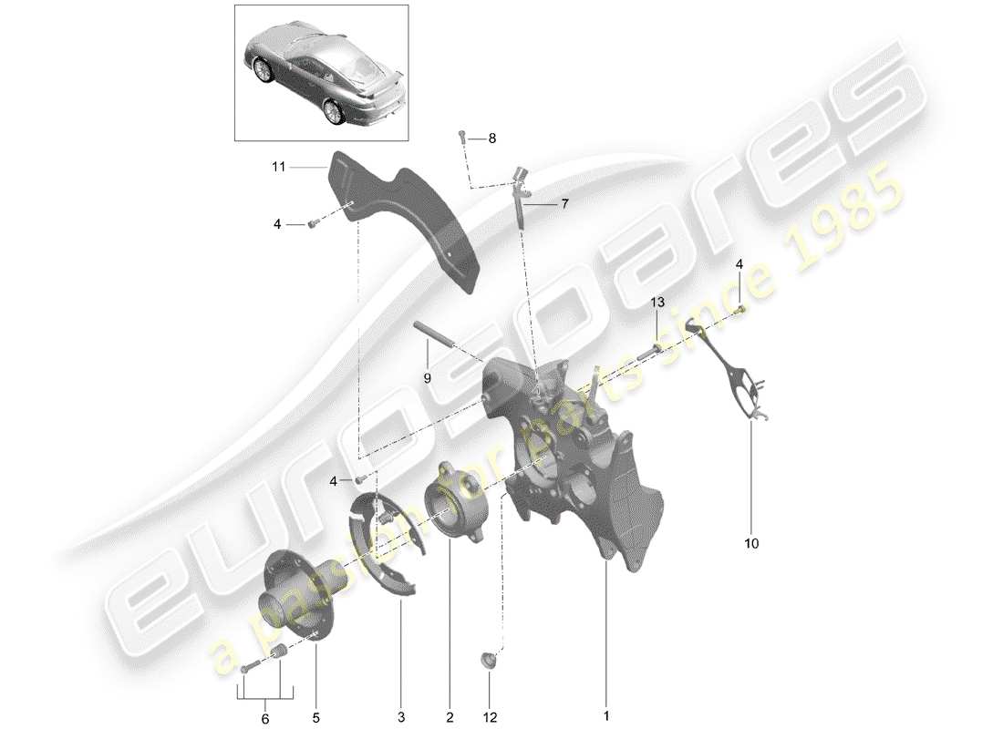 porsche 2017 (991-2 r/gt3/rs) essieu arrière schéma des pièces