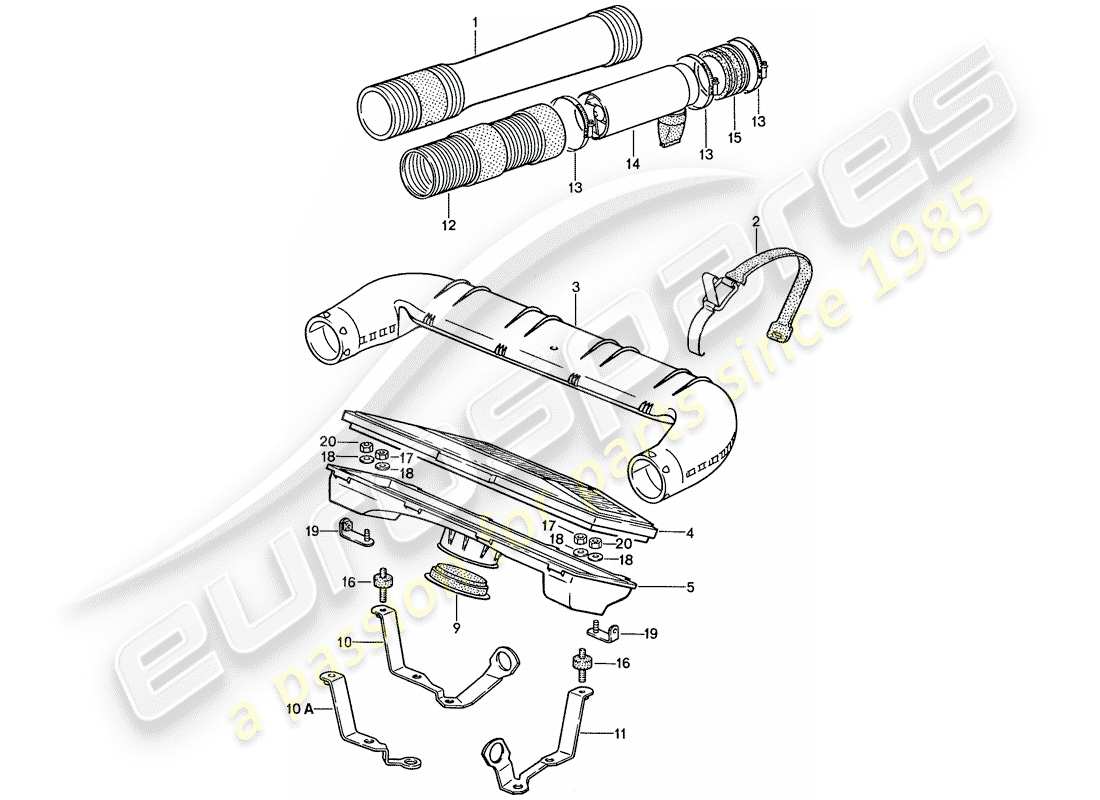 porsche 1990 (928) filtre à air - lh-jetronic schéma des pièces