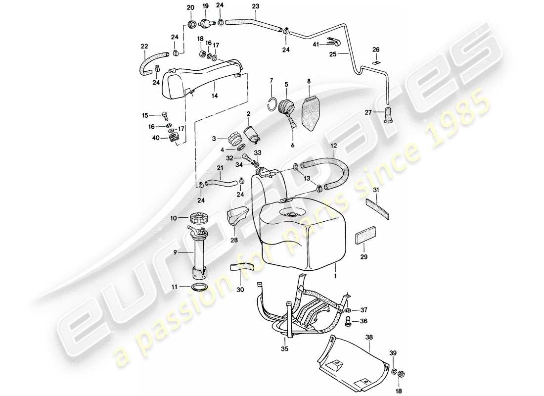 porsche 1983 (928) réservoir de carburant - conteneur schéma des pièces