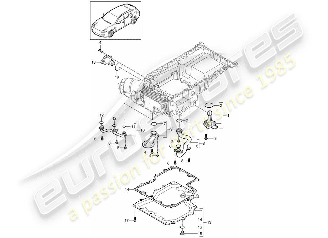 porsche 2013 (panamera 970) collecteur d'admission schéma des pièces