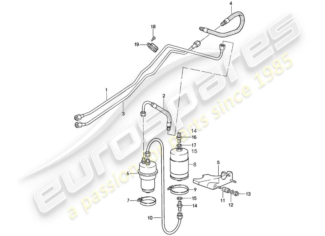 porsche 1983 (911) système de carburant schéma des pièces