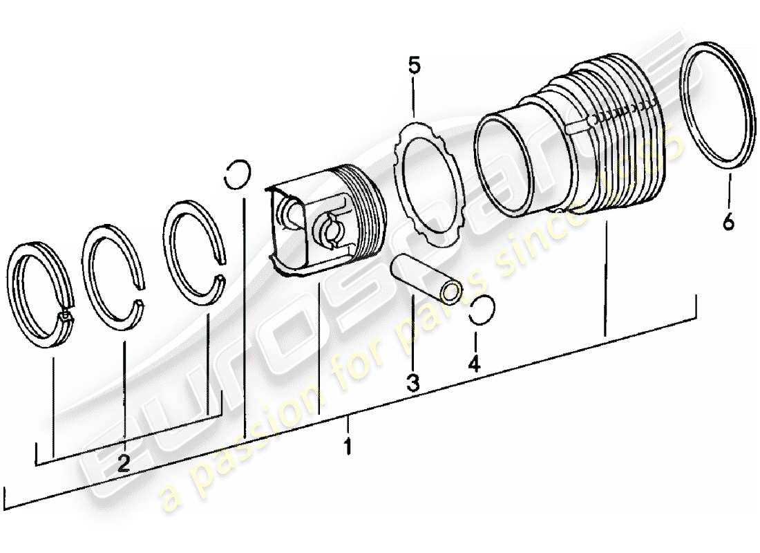 porsche 1983 (911) cylindre à pistons - voir informations techniques - gr.1 nr. 30 diagramme de pièce