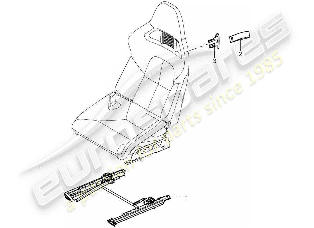 porsche 2011 (997-2 gt3) siège schéma des pièces
