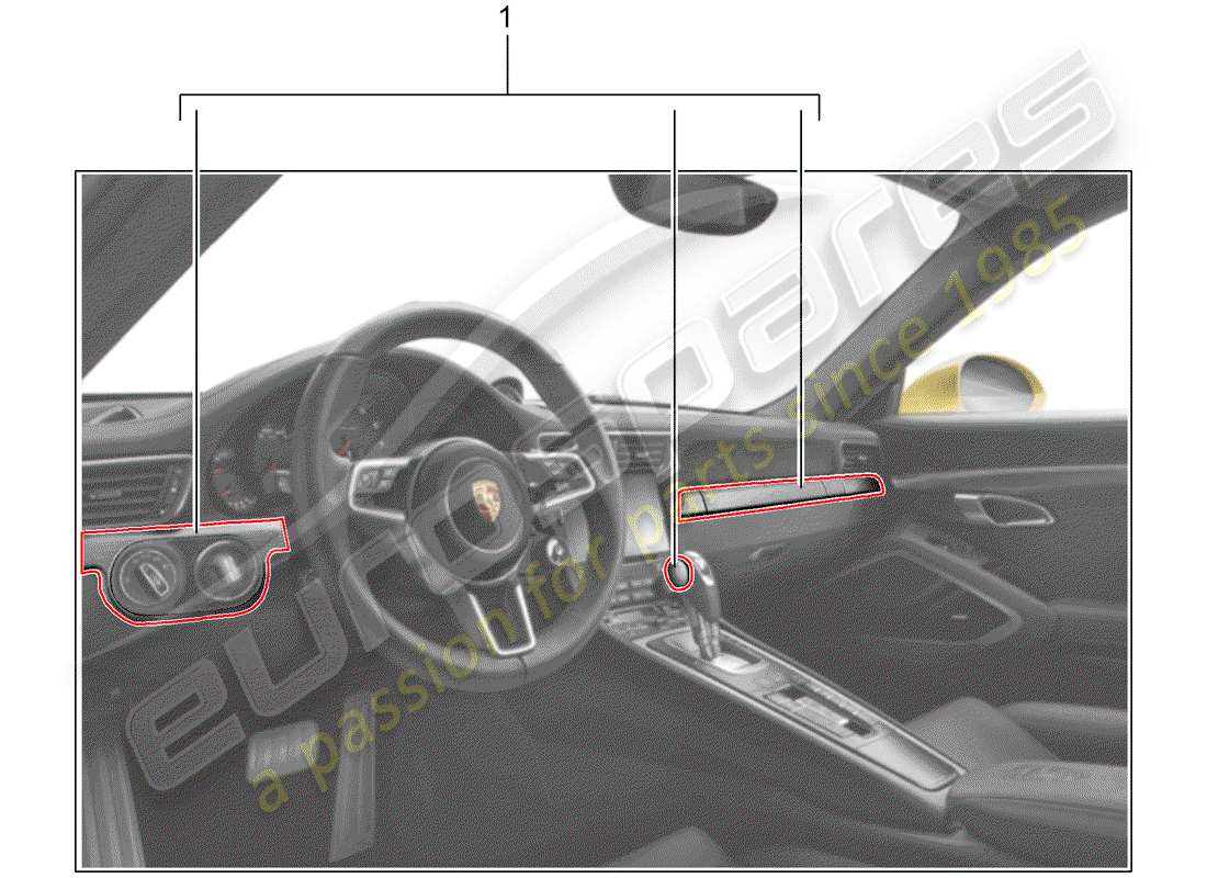 porsche 2013 (tequipment 98x/99x) kit d'installation schéma des pièces