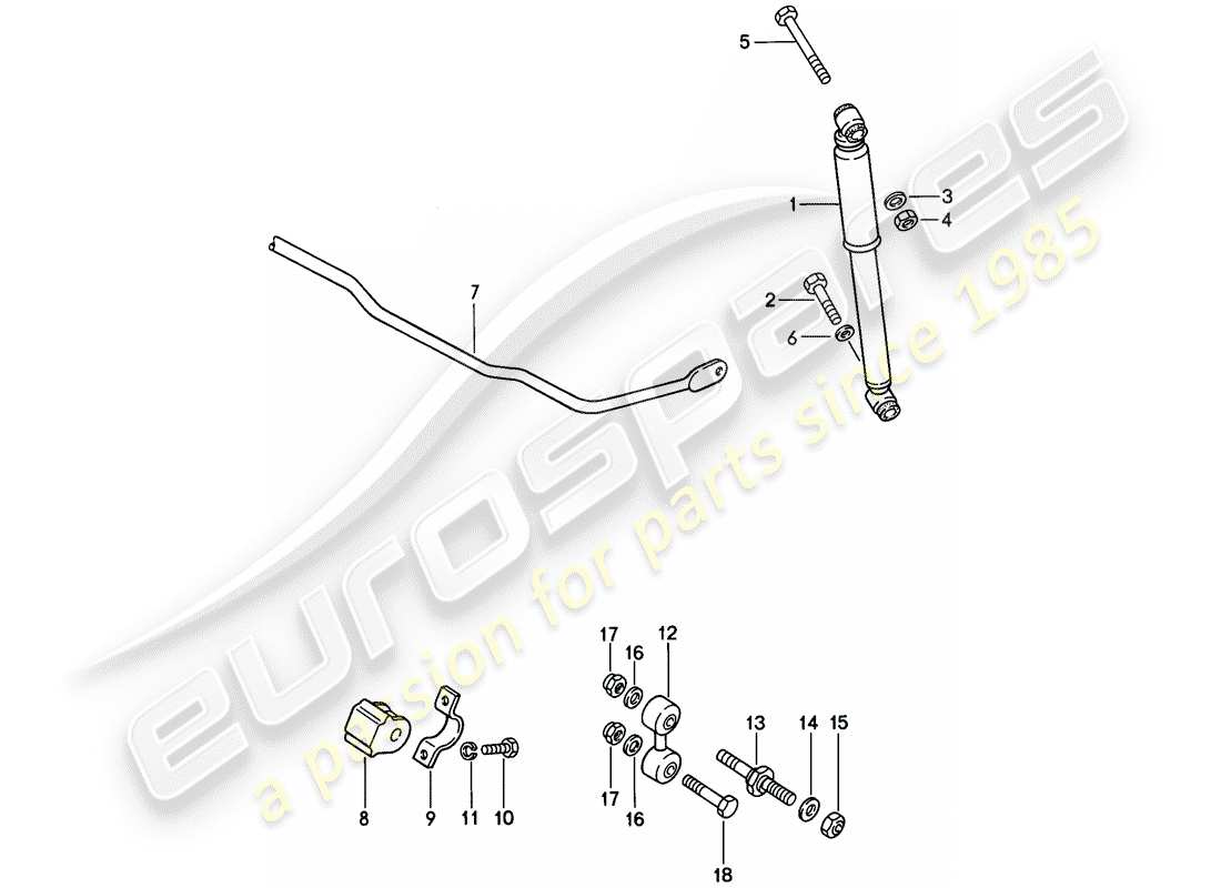 porsche 1986 (944) amortisseur de vibrations - stabilisateur schéma des pièces