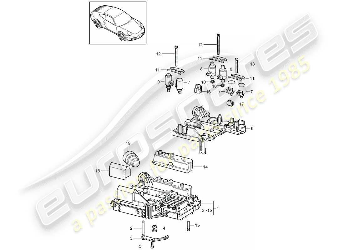porsche 2005 (997-1) tiptronique schéma des pièces