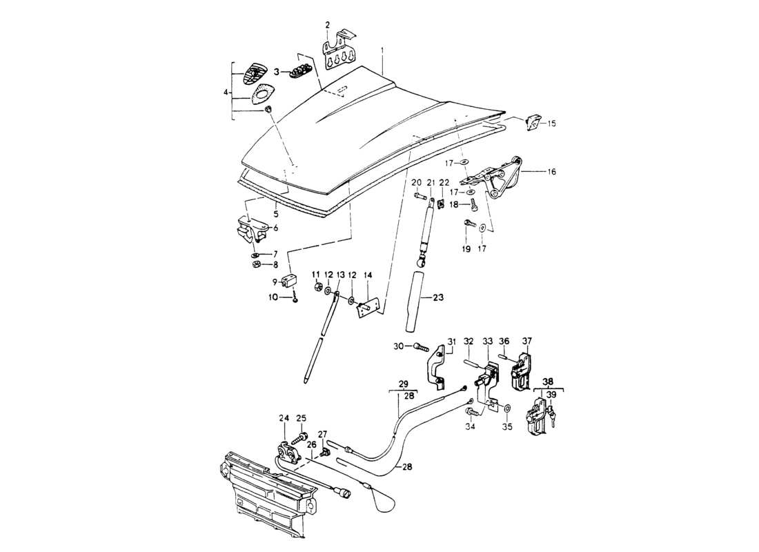 porsche 1994 (964) couverture diagramme de pièce