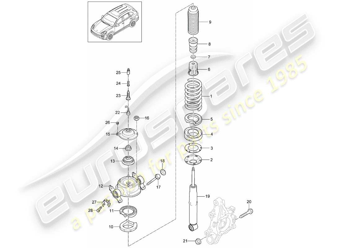 porsche 2011 (cayenne e2 92a) schéma des pièces de suspension
