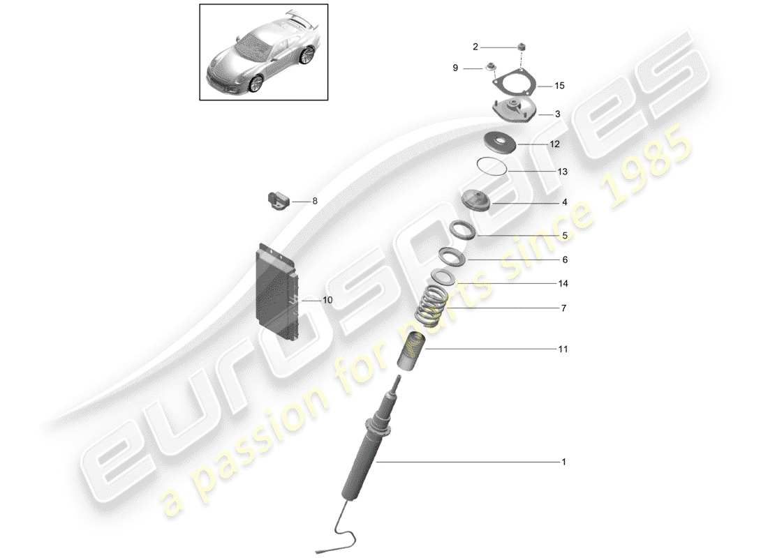 porsche 2016 (991-1 r/gt3/rs) amortisseur de vibrations schéma des pièces